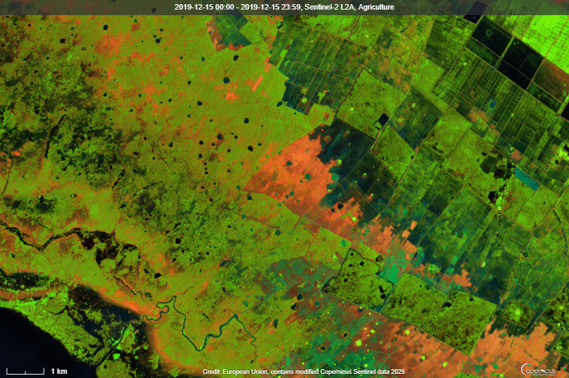 Sentinel-2 satellite imagery of agriculture
